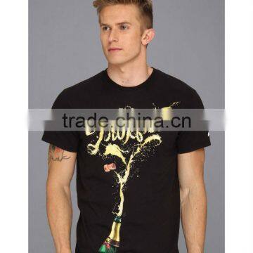 2015 latest model t shirt printed beer splatter graphic