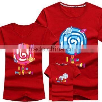 Wholesale Printing Bule Family Matching T-Shirt