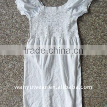 plain young girl short sleeve casual dress