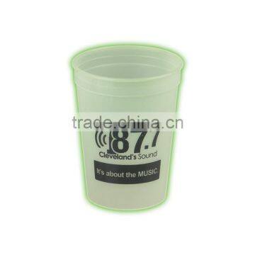 USA Made 12 oz Glow In The Dark Stadium Cup - glows in the dark, BPA-free and comes with your logo