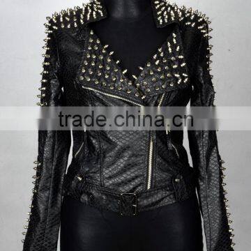 2017 New Style Women Rock PU Leather Coat photo-5