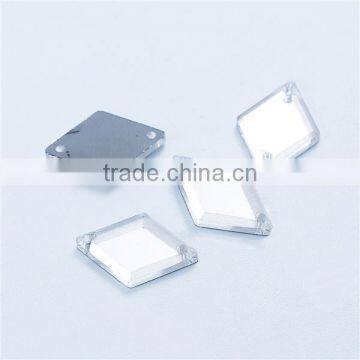 Sew On Acrylic Mirror Connectors Rhombus Transparent Clear Faceted photo-3