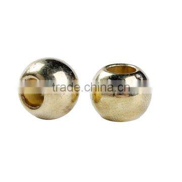 CCB Plastic European Style Large Hole Charm Beads Round Golden photo-3