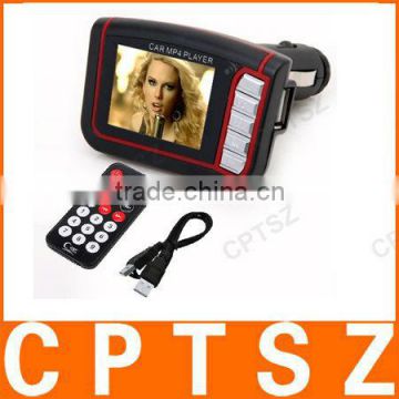 1.8" LCD Car MP3/MP4 Player FM Transmitter with Remote Controller - Red (SD/MMC/Mini USB)