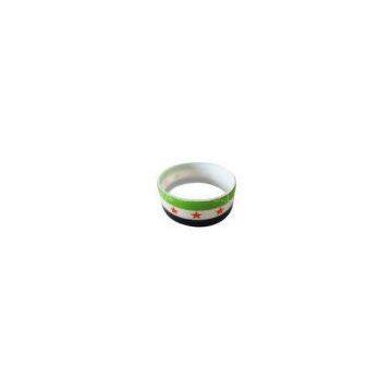 1 Inch Silicone Bracelets / Wristbands Custom OEM With 3 Color Silk Printed