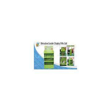 Green 4 Shelves Corrugated Cardboard Display Shelf For Toys In Supermarket