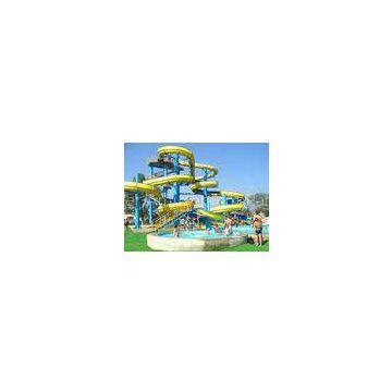 Spiral Water Park Play Equipment, Aqua Park red / green Fiberglass Water Slide