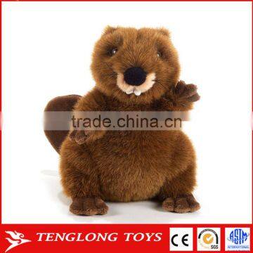 13'' long cute brown stuffed plush toys for children plush toy beaver