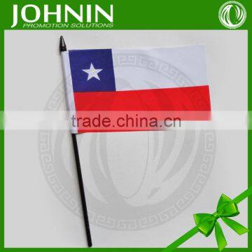 Cheap Johnin football game promotional gifts polyester Chile hand flag