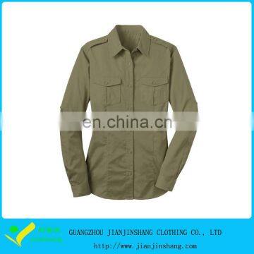 OEM Designed Army Green Top Quality Cotton Pocket Business Shirt