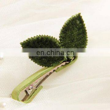 Green Leaf Hair Clips Baby Girl Felt Alligator Clip Pastel Baby Hair Clips For Baby Birthday Gift