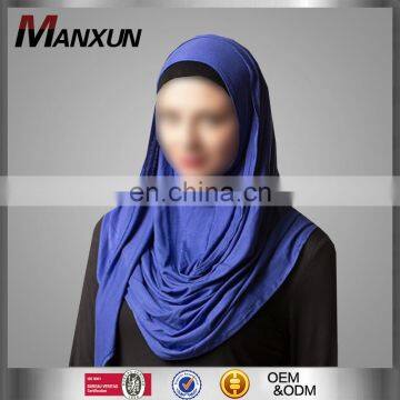 2017 Modest Arabia Women Muslim Hijab Islamic Region Navy Blue Cotton Scraf Fashion Design Wholesaler