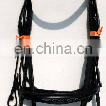 LEATHER BRIDLE WITH FANCY STITCHED.