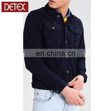 Dark Blue Wholesale Custom Plain Mens Denim Jacket