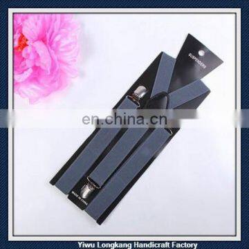 Yiwu fashion high quality solid color suspenders jeans suspender