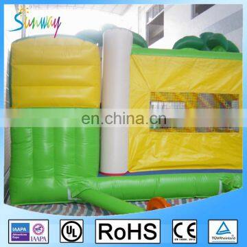 5MX4.5MX4M Green Inflatable Palm Tree Bouncer Moonwalk With Water Slide photo-3