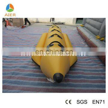 Small yellow Inflatable floating banana boat