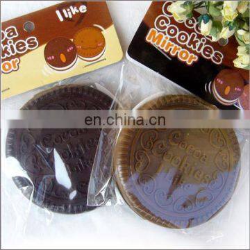 circular chocolate cosmetic mirror creative pocket cosmetic mirror