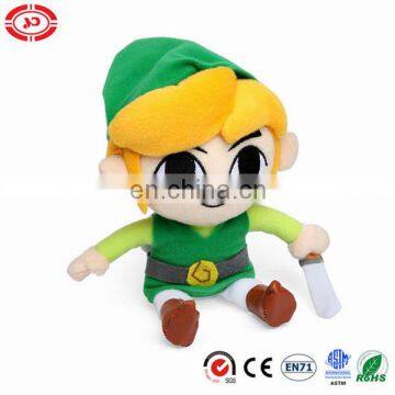 The legend of zelda plush toy with sword cute soilder doll