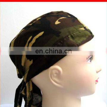 Customized Camouflage Reactive Print Cotton Pirate Hat Custom Logo Meisai Doorag