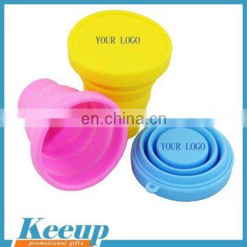 biodegradable reusable wholesale silicone folding cup with silicone lid