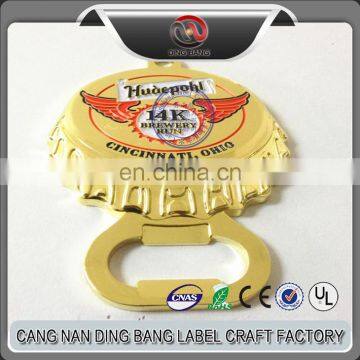 Top Quality OEM Items Business Souvenir Custom Made Embossed & Enamel Logo Gold Zinc Alloy Bottle Shape Opener