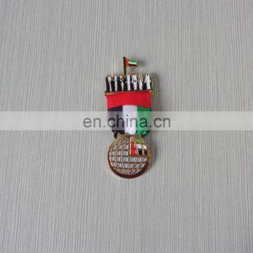 UAE national flag and seven sheikh lapel pin with ribbon for national day gifts