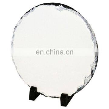 Customize size glossy sublimation rock slate blank round shape stone photo slates with coated