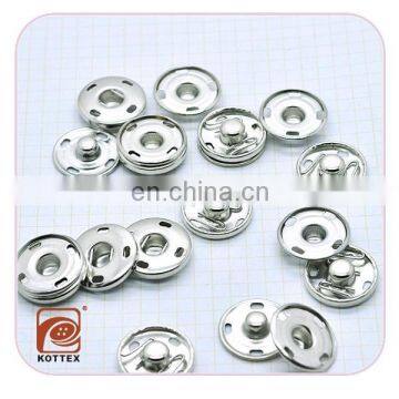 24L Metal Brass Silver Plating Color Snap Press Sewing Button For Bags And Jackets