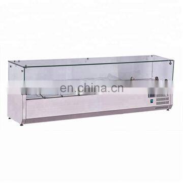 Stainless Steel Countertop Salad Bar Freezer Refrigerator