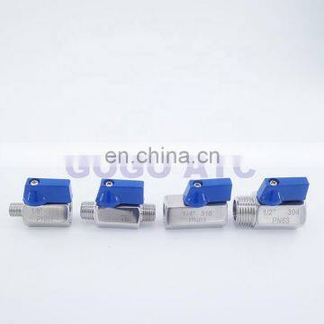 GOGO High Quality Ball Valve Stainless Steel 3/4 1 Inch BSP Female Male Thread 2 Way Mini Ball Valve SS304 SS316 Brewer Hardware