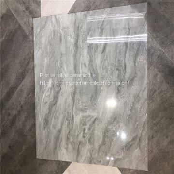 Polished Glazed Big Size Grey Marble Ceramic Floor Tiles High Glossy