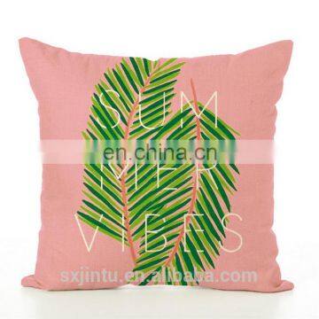 Pink 18 x 18 Inch Plants Linen Cotton Fabric Square Cushion Cover Throw Pillow Case photo-3