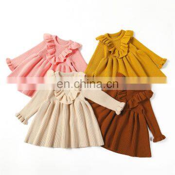 RTS Christmas Ruffle Winter Dress Sweater Dress Baby Girl Dresses photo-4