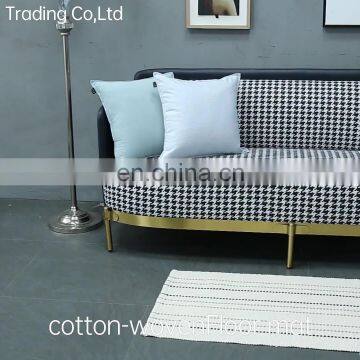 Classic cheap machine jacquard woven cotton  striped  floor mat for home