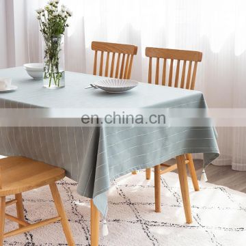 Cheap Price 100%Cotton Yarn-dyed Table Cloth Indoor Kitchen Table Cloth With  Tassels