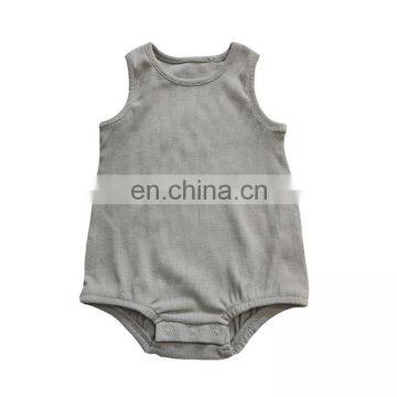 Custom Organic Cotton Rib Baby Bubble Bodysuit Romper photo-2