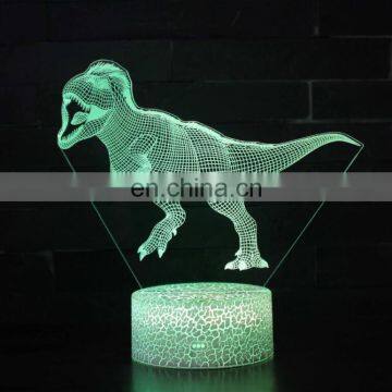 3D Illusion Lampara Dinosaur Shape Led Light 7 Color Changing Lamp