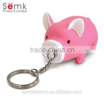 Popular Promotional Gifts Plastic Soft PVC Piggy Shaped Key Chain