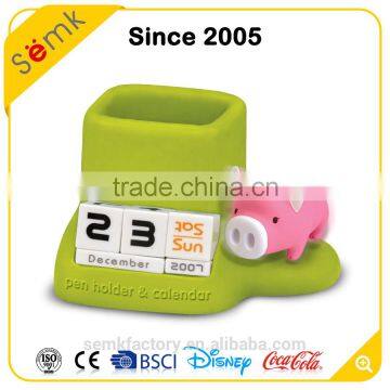 Hot Sale Cute Animal Design Pig Shape Decorative Multi Purpose Calendar Pen Holder photo-4