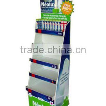 Custom printed design cardboard floor standing perfume display rack floor stand