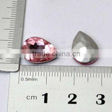 mobile phone case accessories 14X10mm Teardrop pink rhinestone decoration