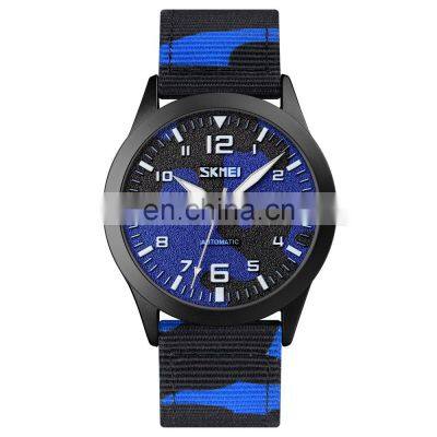 Skmei 9246 Custom logo Nylon Strap Men Wristwatch Automatic Luxury Mechanical Watch