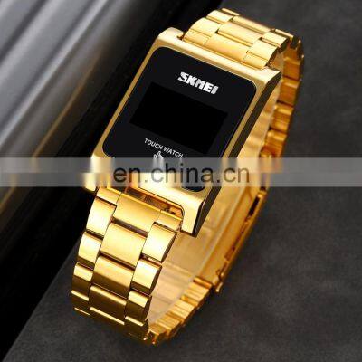 New Arrival Skmei 1869 Fashion Square Dial Men Waterproof 3 ATM Stainless Steel Digital Led Watch