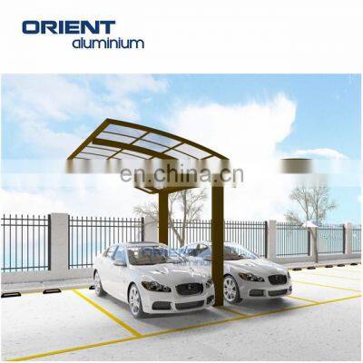 Outdoor waterproof arched roof modern designs aluminium double metal carport frame parts garages canopies carports