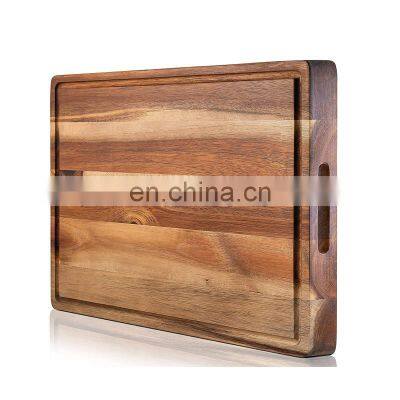 ACACIA Cutting Board Professional Heavy Duty Butcher Block with Juice Groove - Extra Large Organic End Grain Chopping Block