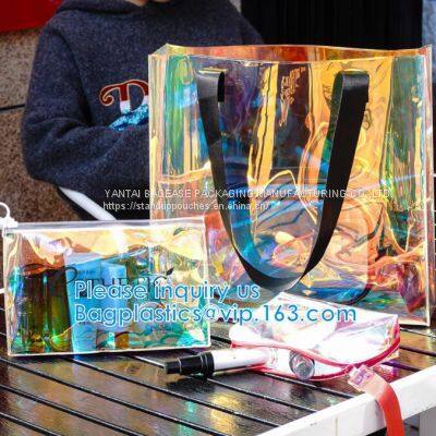 Biodegradable Custom Logo Travel Vinyl Waterproof Beach Zipper Cosmetic Bag TPU PVC Toilet Wash Bag photo-4