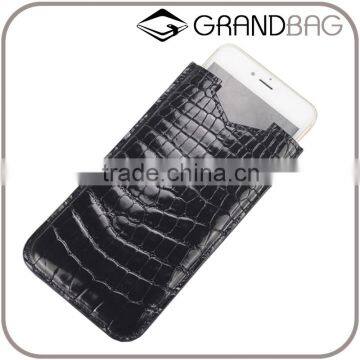 luxury crocodile leather mobile phone pouch cell phone case phone holder bag for iphone