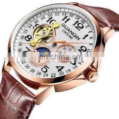Guanqin 16212 Cheap Price Men Automatic Watches Custom Mechanical Tourbillon Fashion Logo Watches photo-4