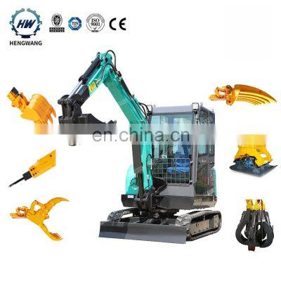 Hengwang HW35 Factory Wholesale Excavator Micro Digger 3.5ton mini excavator Digger with thumb